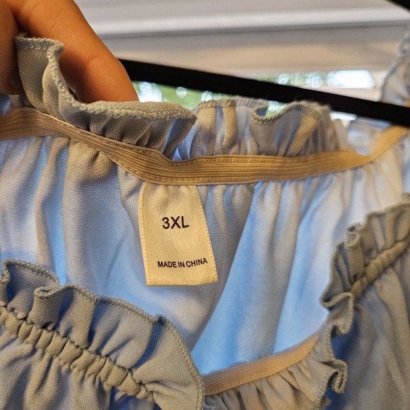 Amazon Light Blue Ruffle Mini Dress - Picture 3 of 4